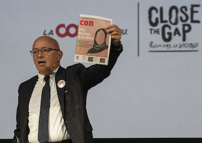 Riccardo Noury, portavoce di Amnesty International, all'evento close the gap di Coop