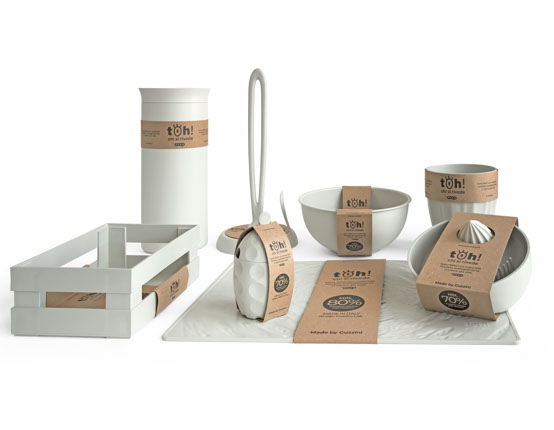 cassetta, spremiagrumi, ciotole e utensili della linea “Toh chi si rivede”, realizzata da Guzzini